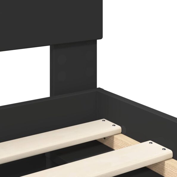 vidaXL Rám postele Čierna 75 x 190 cm Masívne borovicové drevo – Obrázok 10