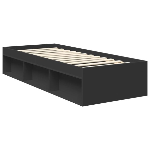vidaXL Rám postele Čierna 75 x 190 cm Masívne borovicové drevo – Obrázok 5