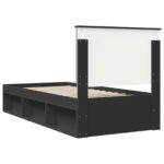 vidaXL Rám postele Čierna 75 x 190 cm Masívne borovicové drevo – Obrázok 9