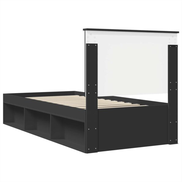 vidaXL Rám postele Čierna 75 x 190 cm Masívne borovicové drevo – Obrázok 9
