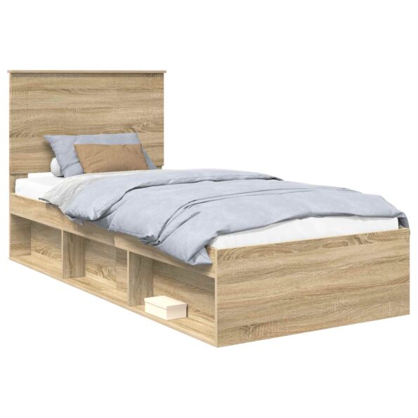 vidaXL Rám postele Sonoma dub 75 x 190 cm Masívne borovicové drevo – Obrázok 2
