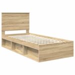vidaXL Rám postele Sonoma dub 75 x 190 cm Masívne borovicové drevo – Obrázok 4