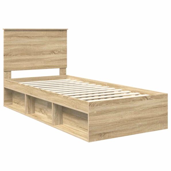 vidaXL Rám postele Sonoma dub 75 x 190 cm Masívne borovicové drevo – Obrázok 4