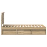 vidaXL Rám postele Sonoma dub 75 x 190 cm Masívne borovicové drevo – Obrázok 8