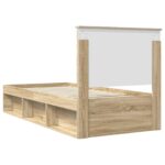 vidaXL Rám postele Sonoma dub 75 x 190 cm Masívne borovicové drevo – Obrázok 9