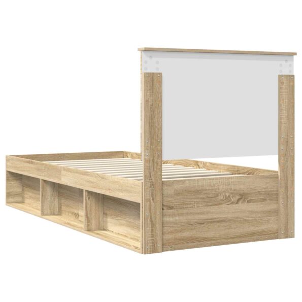 vidaXL Rám postele Sonoma dub 75 x 190 cm Masívne borovicové drevo – Obrázok 9