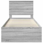 vidaXL Rám postele Sivý Sonoma 75 x 190 cm Masívne borovicové drevo – Obrázok 7
