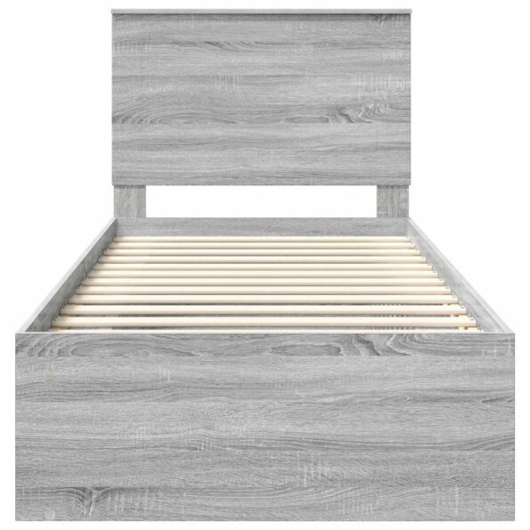 vidaXL Rám postele Sivý Sonoma 75 x 190 cm Masívne borovicové drevo – Obrázok 7