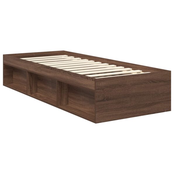 vidaXL Rám postele Hnedý dub 75 x 190 cm Masívne borovicové drevo – Obrázok 5