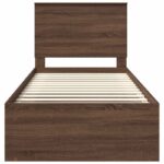 vidaXL Rám postele Hnedý dub 75 x 190 cm Masívne borovicové drevo – Obrázok 7