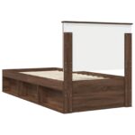 vidaXL Rám postele Hnedý dub 75 x 190 cm Masívne borovicové drevo – Obrázok 9