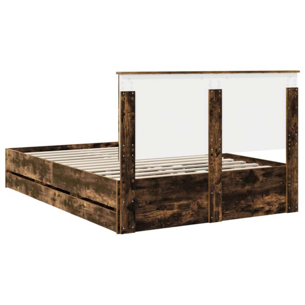 vidaXL Rám postele Dymová dub 160 x 200 cm Inžinierske drevo – Obrázok 10