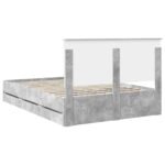 vidaXL Rám postele Betónová šedá 150 x 200 cm Inžinierske drevo – Obrázok 10