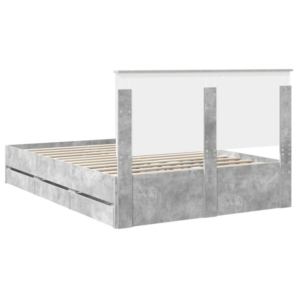 vidaXL Rám postele Betónová šedá 150 x 200 cm Inžinierske drevo – Obrázok 10