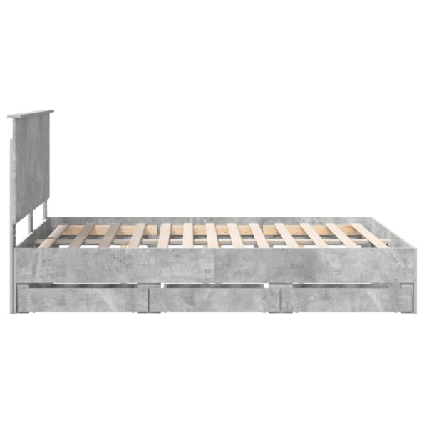 vidaXL Rám postele Betónová šedá 150 x 200 cm Inžinierske drevo – Obrázok 9