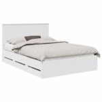 vidaXL Rám postele so zásuvkou Biela 140 x 200 cm Inžinierske drevo – Obrázok 2