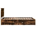 vidaXL Rám postele Dymová dub 135 x 190 cm Inžinierske drevo – Obrázok 9