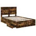 vidaXL Rám postele Dymová dub 120 x 190 cm Inžinierske drevo – Obrázok 5