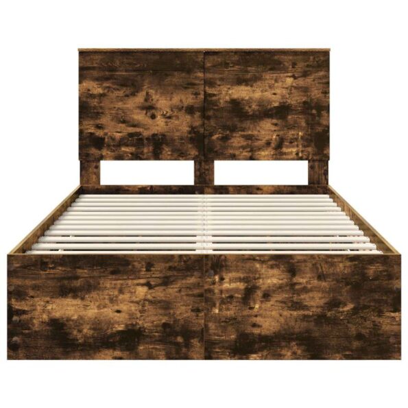 vidaXL Rám postele Dymová dub 120 x 190 cm Inžinierske drevo – Obrázok 8