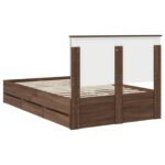 vidaXL Rám postele Hnedý dub 120 x 190 cm Inžinierske drevo – Obrázok 10