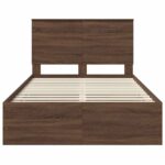 vidaXL Rám postele Hnedý dub 120 x 190 cm Inžinierske drevo – Obrázok 8