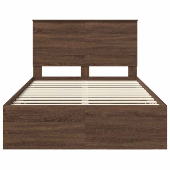 vidaXL Rám postele Hnedý dub 120 x 190 cm Inžinierske drevo – Obrázok 8