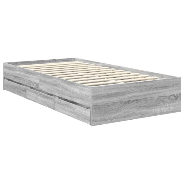 vidaXL Rám postele Sivý Sonoma 100 x 200 cm Inžinierske drevo – Obrázok 6