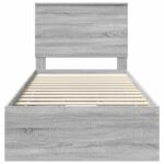 vidaXL Rám postele Sivý Sonoma 100 x 200 cm Inžinierske drevo – Obrázok 8