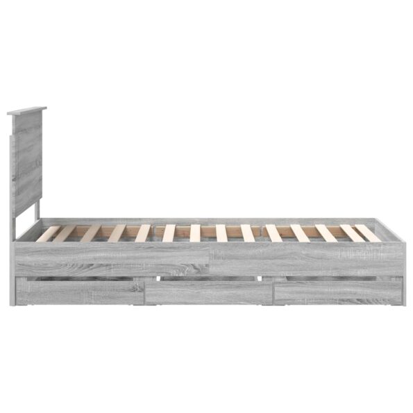 vidaXL Rám postele Sivý Sonoma 100 x 200 cm Inžinierske drevo – Obrázok 9