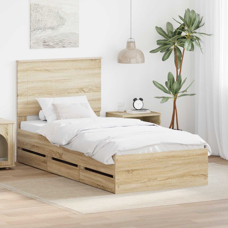 3409512_1.jpg vidaXL Rám postele Sonoma dub 75 x 190 cm Inžinierske drevo – Obrázok 1