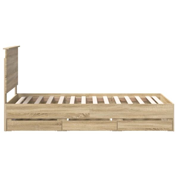 vidaXL Rám postele Sonoma dub 75 x 190 cm Inžinierske drevo – Obrázok 9