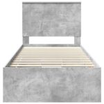 vidaXL Rám postele Betónová šedá 75 x 190 cm Inžinierske drevo – Obrázok 8