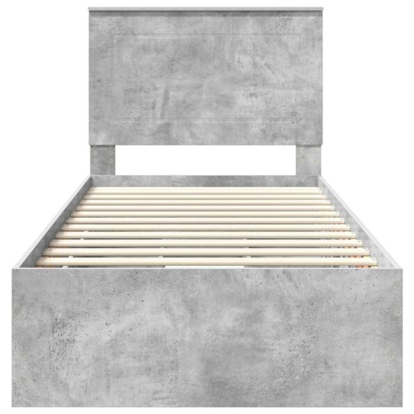 vidaXL Rám postele Betónová šedá 75 x 190 cm Inžinierske drevo – Obrázok 8