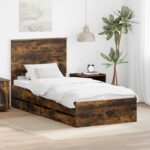 vidaXL Rám postele Dymová dub 75 x 190 cm Inžinierske drevo