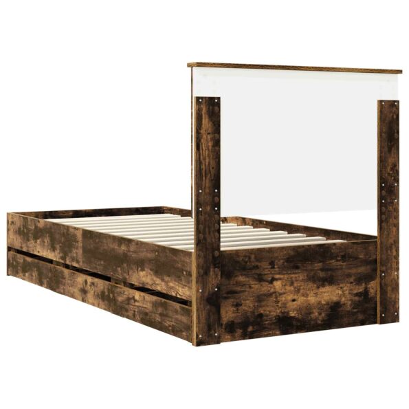 vidaXL Rám postele Dymová dub 75 x 190 cm Inžinierske drevo – Obrázok 10