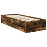 vidaXL Rám postele Dymová dub 75 x 190 cm Inžinierske drevo – Obrázok 6