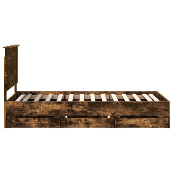 vidaXL Rám postele Dymová dub 75 x 190 cm Inžinierske drevo – Obrázok 9