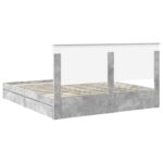 vidaXL Úložná posteľ Betónová šedá 200 x 200 cm Kompozitné drevo – Obrázok 10