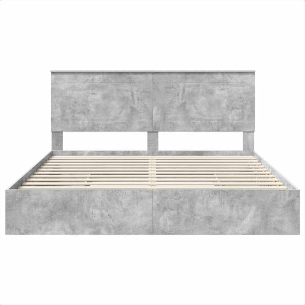vidaXL Úložná posteľ Betónová šedá 200 x 200 cm Kompozitné drevo – Obrázok 8