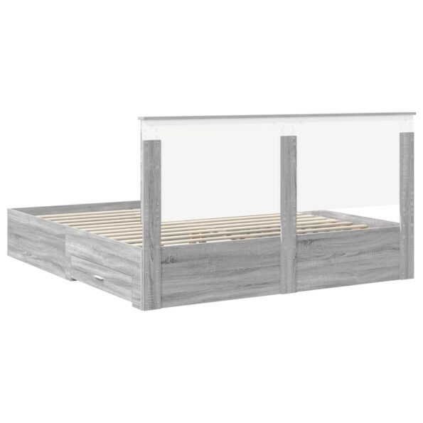 vidaXL Úložná posteľ Sivý Sonoma 200 x 200 cm Kompozitné drevo – Obrázok 10