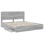 vidaXL Úložná posteľ Sivý Sonoma 200 x 200 cm Kompozitné drevo – Obrázok 5