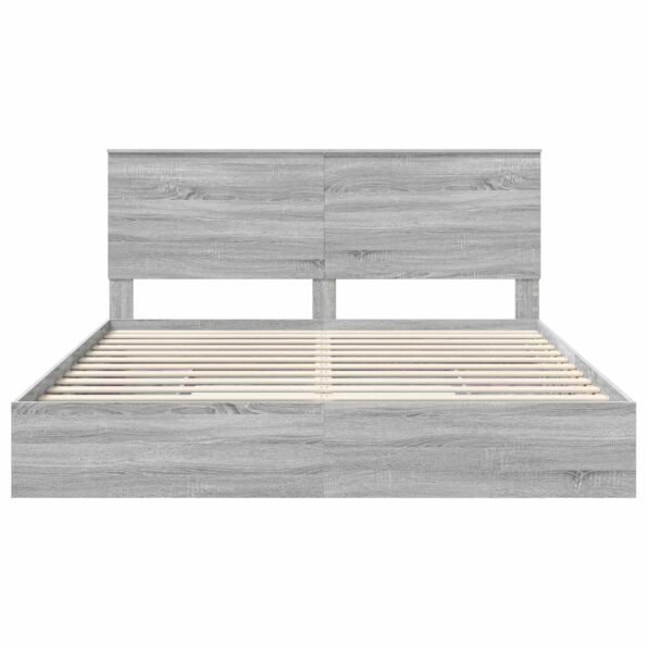 vidaXL Úložná posteľ Sivý Sonoma 200 x 200 cm Kompozitné drevo – Obrázok 8