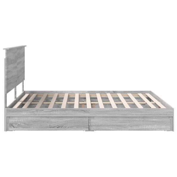 vidaXL Úložná posteľ Sivý Sonoma 200 x 200 cm Kompozitné drevo – Obrázok 9