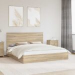 vidaXL Úložná posteľ Sonoma dub 180 x 200 cm Kompozitné drevo