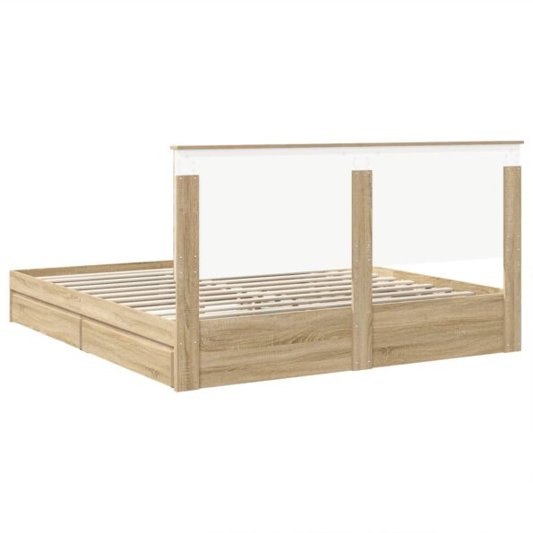 vidaXL Úložná posteľ Sonoma dub 180 x 200 cm Kompozitné drevo – Obrázok 10