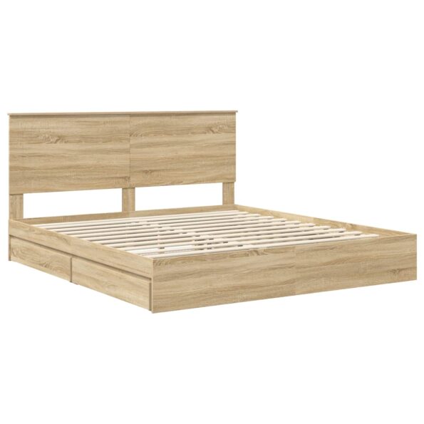 vidaXL Úložná posteľ Sonoma dub 180 x 200 cm Kompozitné drevo – Obrázok 4