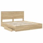 vidaXL Úložná posteľ Sonoma dub 180 x 200 cm Kompozitné drevo – Obrázok 5