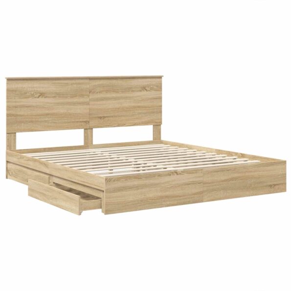 vidaXL Úložná posteľ Sonoma dub 180 x 200 cm Kompozitné drevo – Obrázok 5