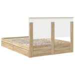 vidaXL Úložná posteľ Sonoma dub 160 x 200 cm Kompozitné drevo – Obrázok 10