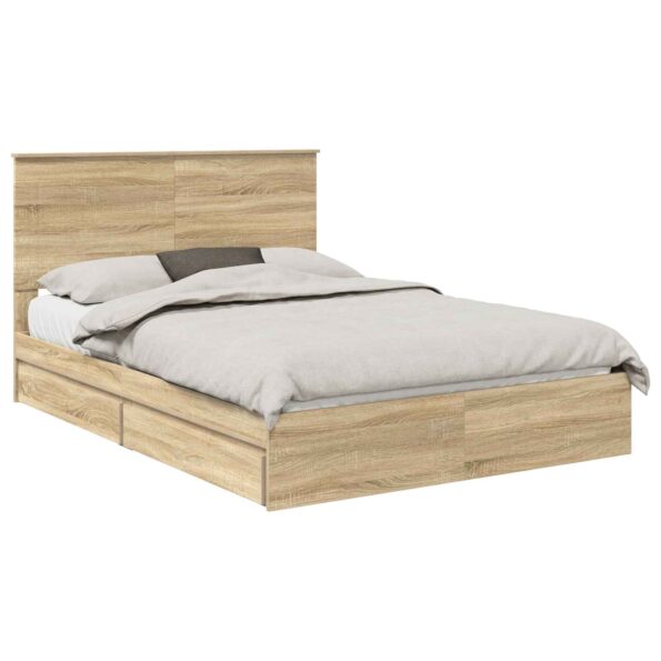 vidaXL Úložná posteľ Sonoma dub 160 x 200 cm Kompozitné drevo – Obrázok 2